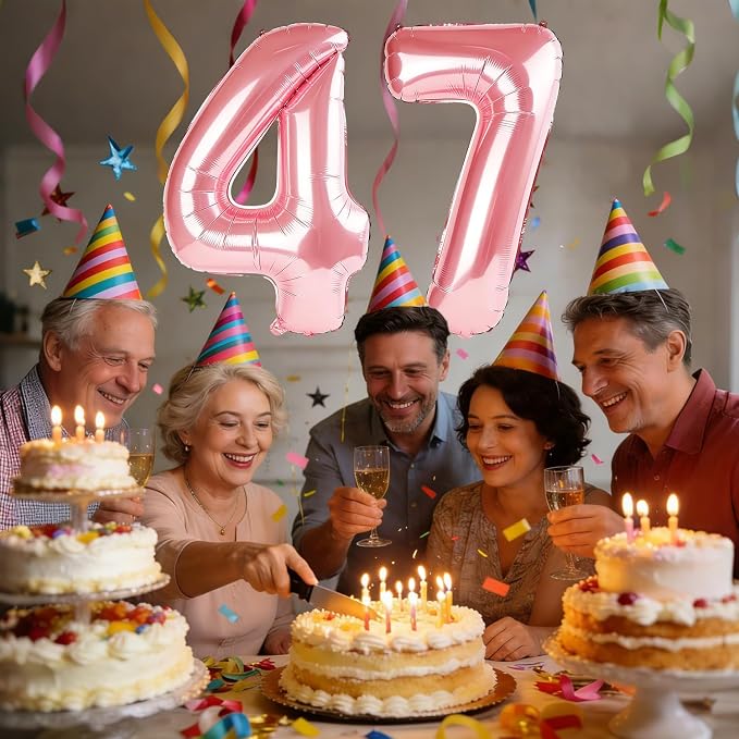 40 Inch Number 47 Balloons for 47th Birthday Party Decorations, 0-100 Jewelry - Image 2