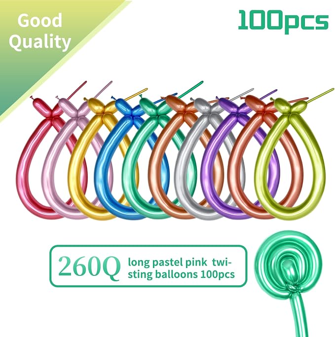 260 Metallic Multi Long Balloons - Image 2