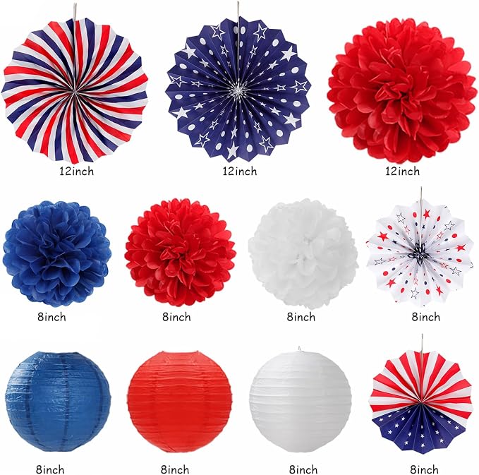Red-White Blue Memorial-Day Patriotic Decorations - Image 6
