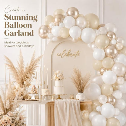 Beige White Pearl Balloons - Image 7