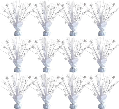 12 Pack White Foil Spray Centerpieces Stars Brust Table Centerpieces by Egolot