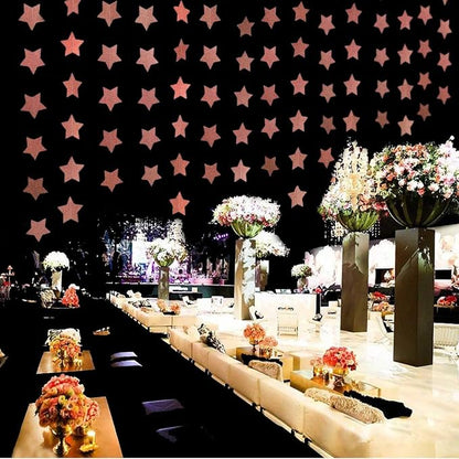 6 Pack Glitter Rose Gold Star Paper Garland Bridal Shower Wedding Bachelorette - Image 3