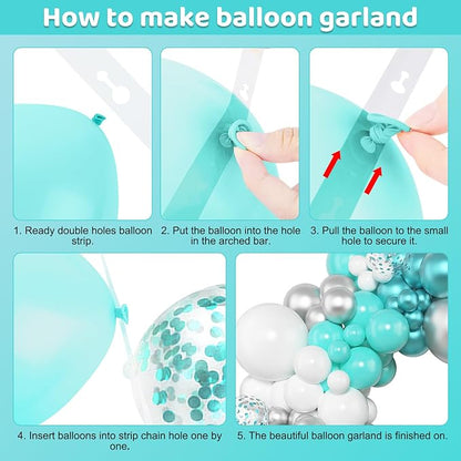 Amandir 153Pcs Teal Balloons Arch Garland Kit Different Size 18 12 10 5Inch | - Image 4
