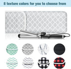 Women's Heat Resistant Neoprene Curling Iron Holder Flat Iron Curling Wand Travel Storage Cover Case Bag Pouch -Water-Resistant (Grey-1)