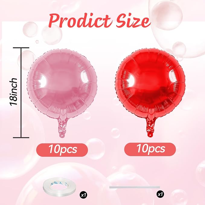 20PCS 18 Inch Round Foil Balloon, Giant Round Foil Aluminum Balloon - Image 2