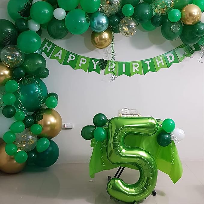 Green 2 Balloons, 40 Inch Giant Helium Foil Number 0-9 Green Birthday Balloon - Image 6
