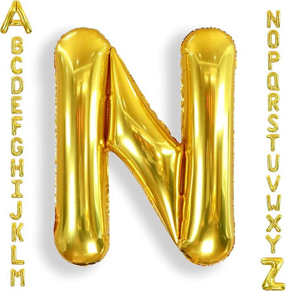 AULE 40 Inch Gold N Balloon Letter Foil A-Z Birthday Big Alphabet | Birthday by AULE