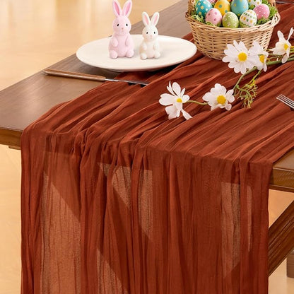 Cheesecloth Table Runner Fall Boho Wedding Birthday Party Home Decor | by Socomi