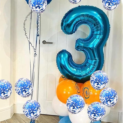 60th Birthday Balloons for Men, 40 Inch Giant Blue Foil Number 60 Balloons - Image 6