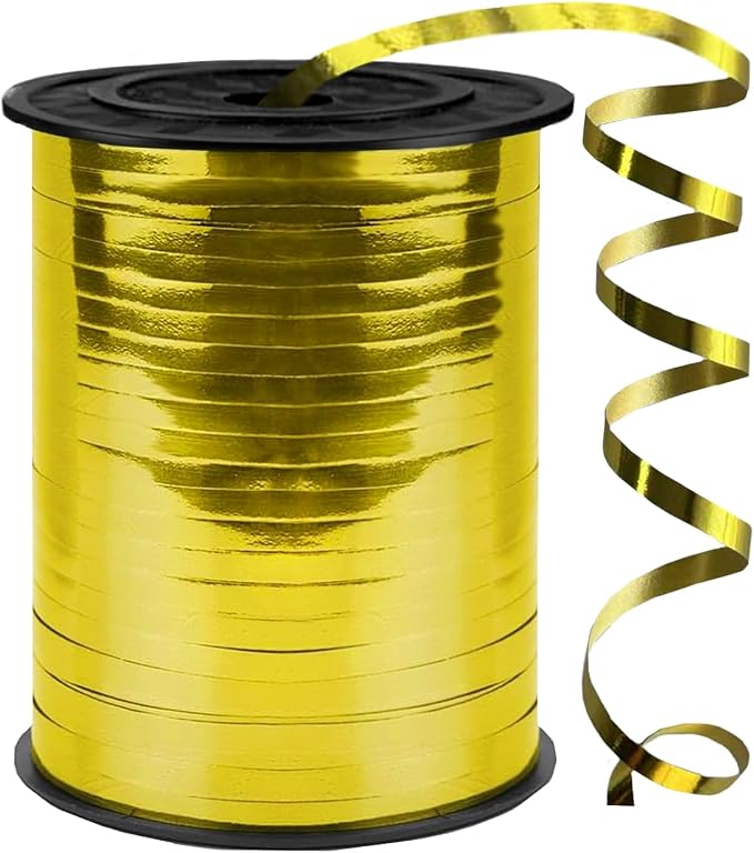 500 Yards Curling Ribbon, 1/5 Inch Shiny Gold Ribbon, Balloon String, Party by YCDMLJC