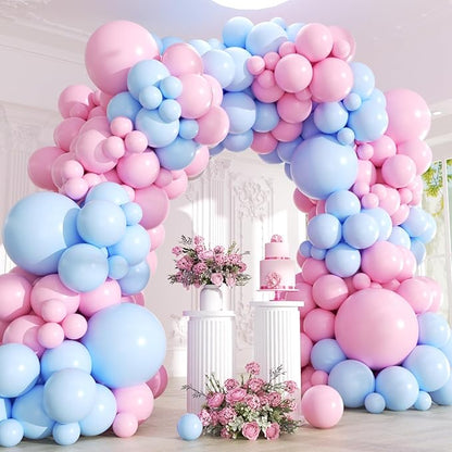 Pink and Blue Balloons Garland Arch Kit by Unknown