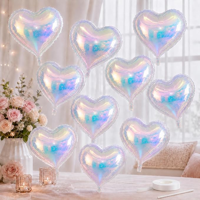 Iridescent Heart Balloons, Baby Shower, Valentine and Party Decorations by BIAPIAN