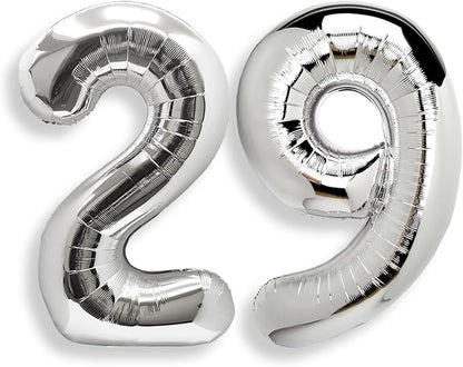 AULE 40 Inch Silver 29 Balloon Number Foil 0-9 Birthday Big Numbers | Birthday by AULE