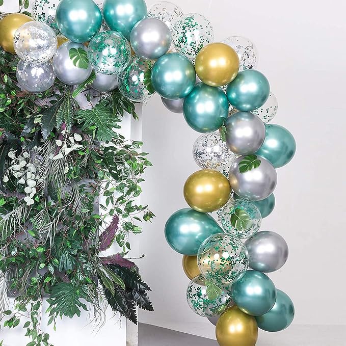 10 Inch Metallic Green Balloons - Image 4
