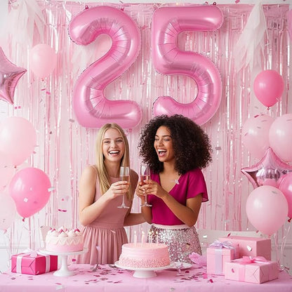Pink Number 25 Balloons, Big Large Foil Number Balloons, Jumbo Giant Mylar - Image 3