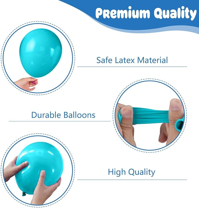Black Purple Teal Blue Balloons, 12 Inch Metallic Blue Purple Teal Blue - Image 3