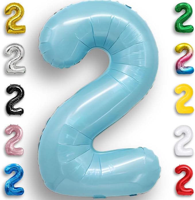 Candy Blue Number Balloon 2 Mylar Foil Balloons 16 Inch by Unknown