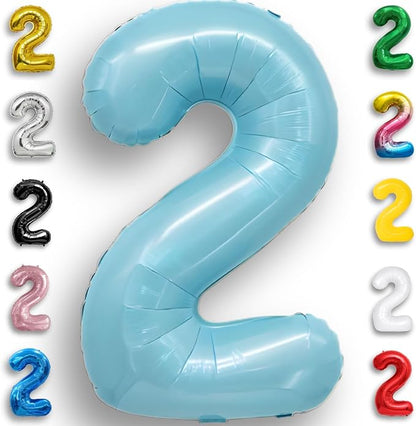 Candy Blue Number Balloon 2 Mylar Foil Balloons 16 Inch by Unknown