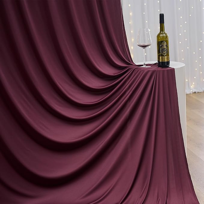 50ft×12ft Wrinkle Free Burgundy Backdrop Curtain - Image 6