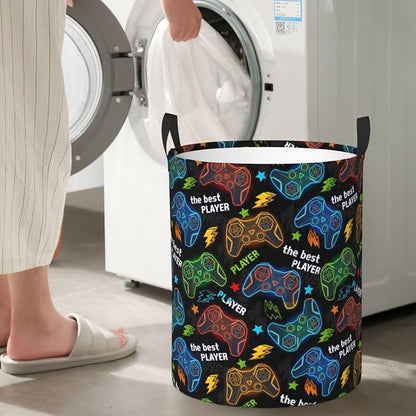 Video Game Controller Colorful Laundry Hamper Bag - Image 6
