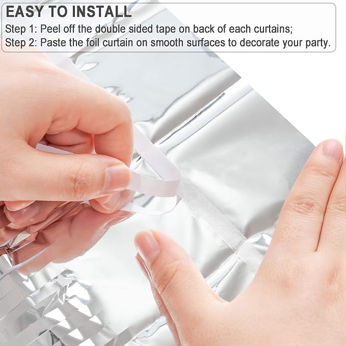 Silver Streamers Metallic Party Backdrop - Image 4