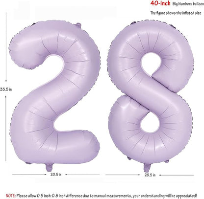 40 In Matte Purple Number Balloons Helium Foil Mylar Balloon Digital 28 | - Image 2
