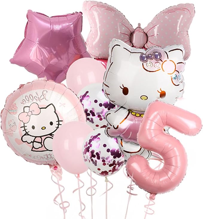 Cartoon Party Balloons, Cute Number 5 Balloon by TiaJaMi