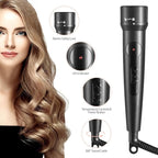 Curling Iron Wand, 3 in 1 Curling Wand Set with Ceramic Barrel for Long/Medium Hair, 0.35"-1.25" Interchangeable Hair Curler Wand, Dual Voltage, Includes Glove & Clips