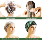 VICARKO Hair Steamer Thermal Heat Cap Deep Conditioning Natural Black Hair Scalp Treatment Spa Hot Head Care Electric for Home Use Leaf Print