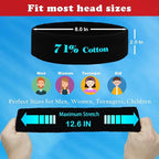 Sweatbands Sports Headbands for Men & Women - 3 Pack Moisture Wicking Cotton Headband for Tennis, Basketball, Running, Gym - Sweat Band