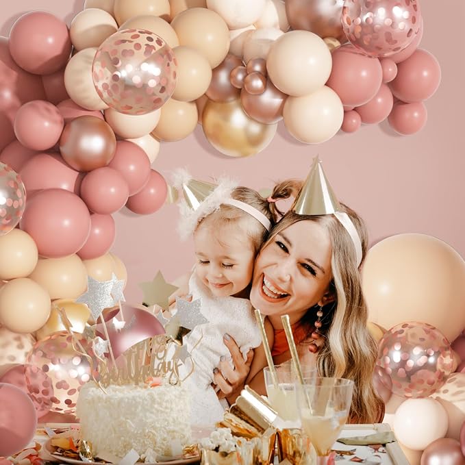 170Pcs Blush Dusty Rose Pink Balloons Garland Arch Kit 18 12 10 5 Inch | - Image 4