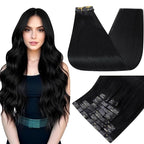 Full Shine Black Hair Extensions Clip in Jet Black Seamless Clip in Hair Extension 12 Inch Short Length Soft Straight Hair for Women Ease of Use 8 PCS 95 G