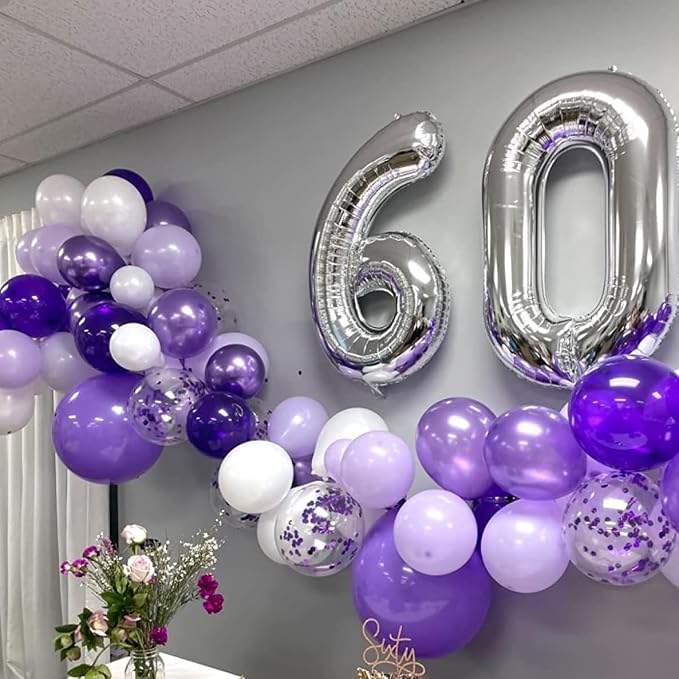 Silver Number 0 Balloon, 40 Inch Large Number Foil Mylar Balloons - Image 5