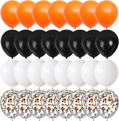 Orange Black White Balloons, 60 Packs 12 Inch Halloween Party Balloons by Togvu