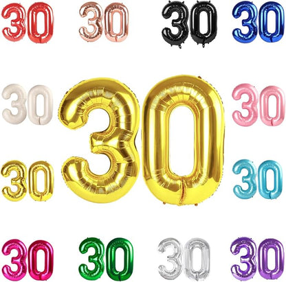 Gold Number 30 Balloon 40 Inch by IWERP