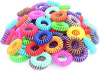79STYLE 50Pcs Spiral Hair Ties Matte No Crease Coil Hair Ties Colorful Bulk Hair Coils Telephone Phone Cord Coil Plastic Ponytail Holder For Girls Women (Candy -Small Szie)
