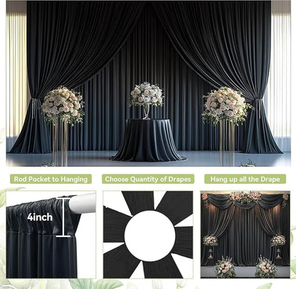 50ft×12ft Black Backdrop Curtain - Image 8