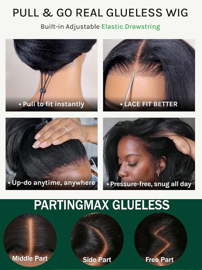 KLAIYI Water Wave HD Real Scalp Glueless Precut 13x4 Lace Front Human Hair Wig Drawstring Bye Bye Knots Pre Plucked Bleached Pre Everything 30S Ready to Wear and Go Deep Curly Wave Beginner Wig 16Inch