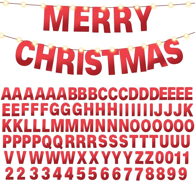 TaoBary 112 Pcs DIY Letter Kit Glitter Customizable Banner Letters Include 107 - Image 7