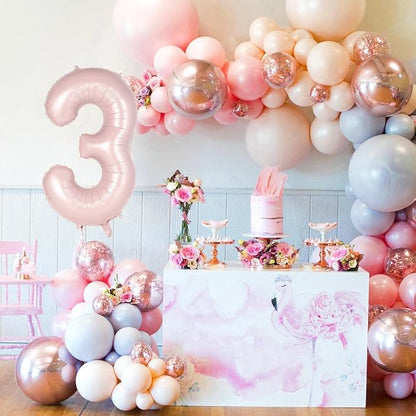 Light Pink Number 13 Balloon, 40 Inch Giant Mylar Number Balloons, Large Foil - Image 4