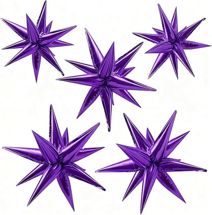 Purple Balloons Mylar Star Balloon 60Pcs Foil Spike Balloons Explosion Large by BOMSI