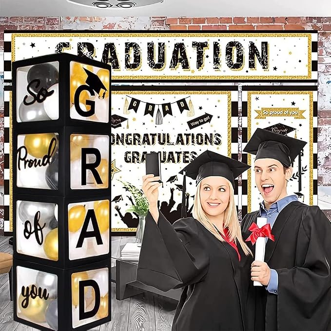 2027 Graduation Decoration Black Balloon Boxes - Image 3