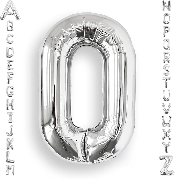 AULE 40 Inch Silver O Balloon Letter Foil A-Z Birthday Big Alphabet | Birthday by AULE