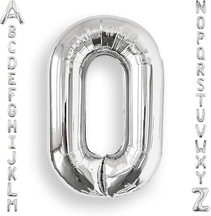 AULE 40 Inch Silver O Balloon Letter Foil A-Z Birthday Big Alphabet | Birthday by AULE