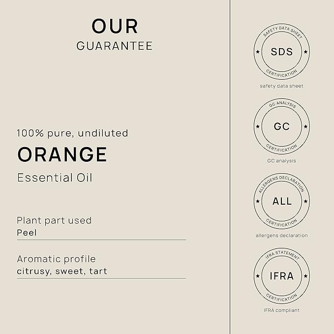 VINEVIDA Orange Sweet Essential Oil - Undiluted Orange Oil - DIY Candle Scents for Candlemaking - 10 mL Safe for Skin