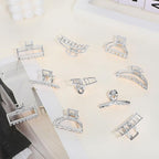 CWJCYTNSN Small Silver Hair Clips, 10Pcs Metal Simple Hair Claw Clips for Women Thick Thin Hair, Non-Slip Hair Clips for Women and Girls, Strong Hold Hair Accessories