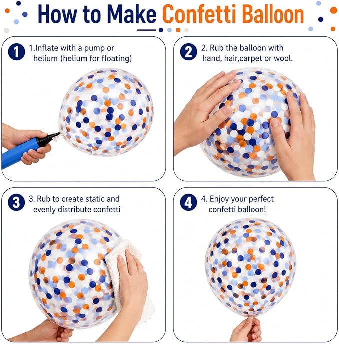 Navy Blue Orange Balloons - Image 4