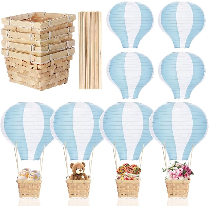 Meooeck 4 Sets Hot Air Balloon Tables Centerpieces, 11.8'' Paper Lantern Party by Meooeck