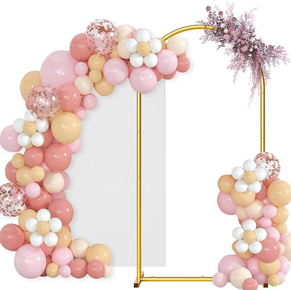 Arch Backdrop Stand and Cover Set, 6.6 x 3.3FT Gold Metal Wedding Arch by CLUDPARK