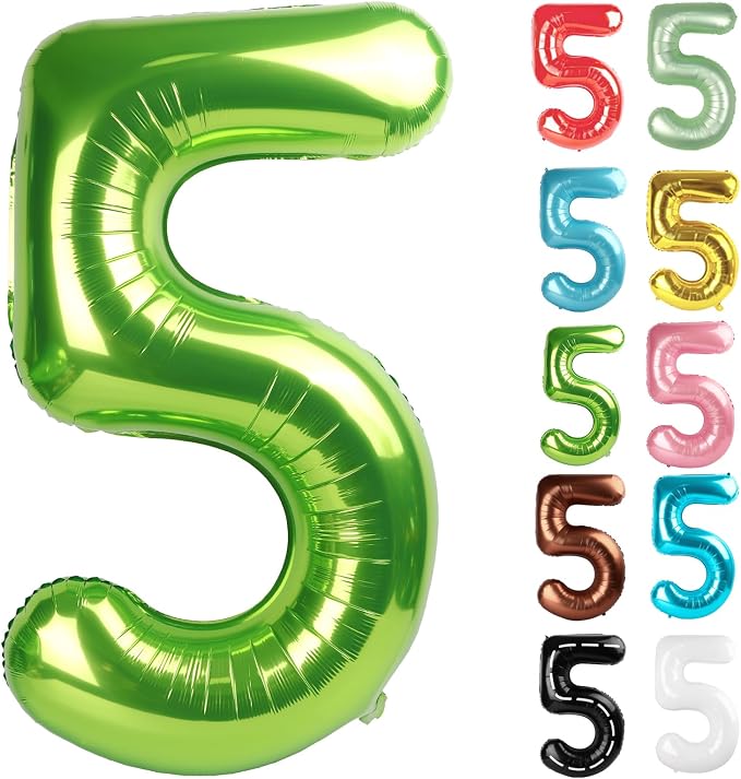 Light Green Number 5 Balloon 40 Inch by IWERP